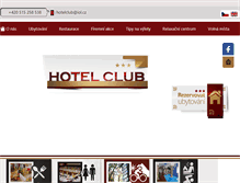 Tablet Screenshot of hotelclub.cz